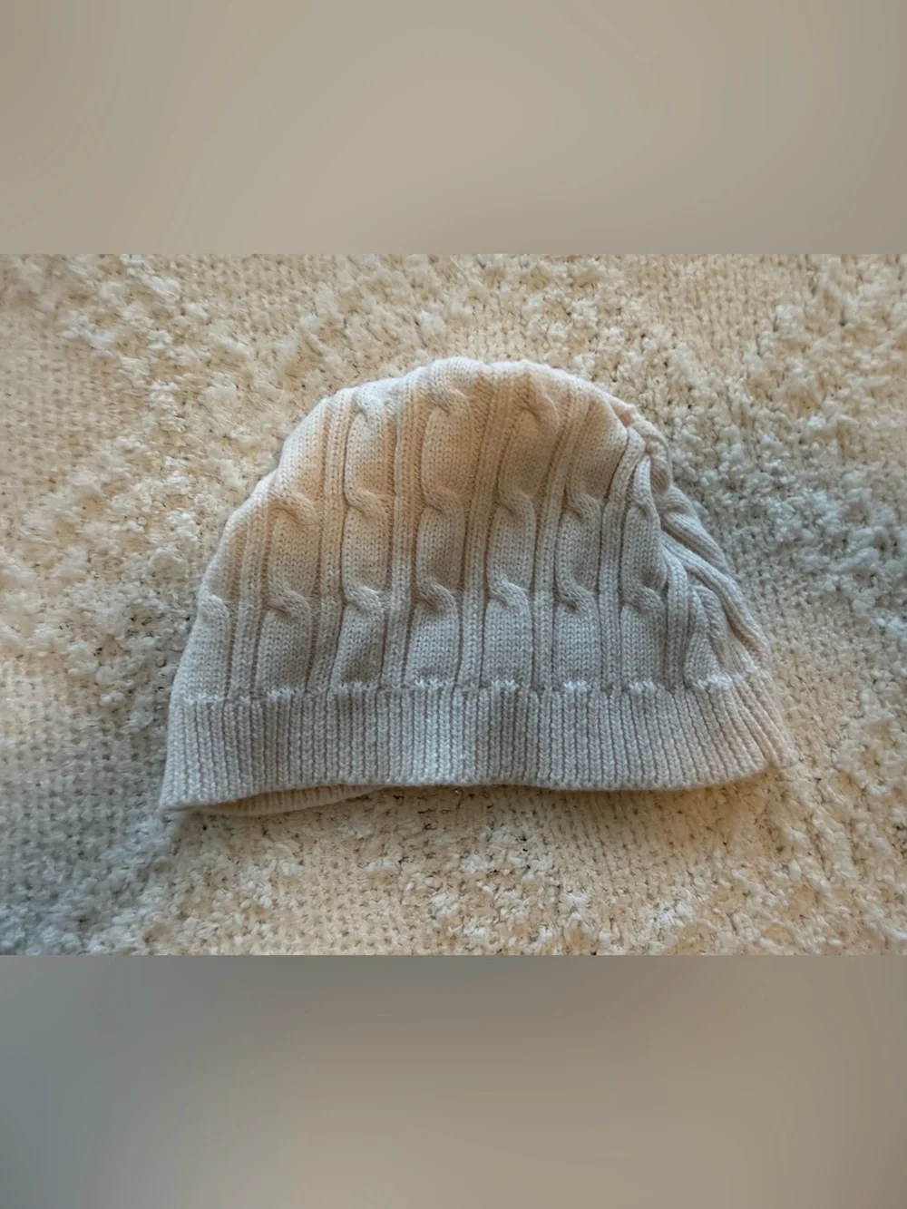 Baby Cable Knit Cardigan and Beanie Set - Cream